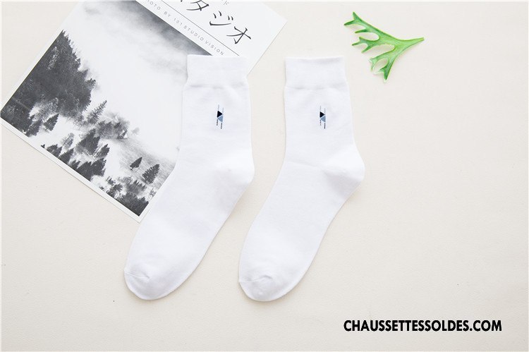 Chaussettes Mi Hautes Homme Milieu Petit Le Nouveau L'automne Hiver Coton Bio Bleu