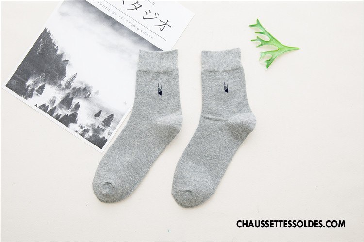 Chaussettes Mi Hautes Homme Milieu Petit Le Nouveau L'automne Hiver Coton Bio Bleu