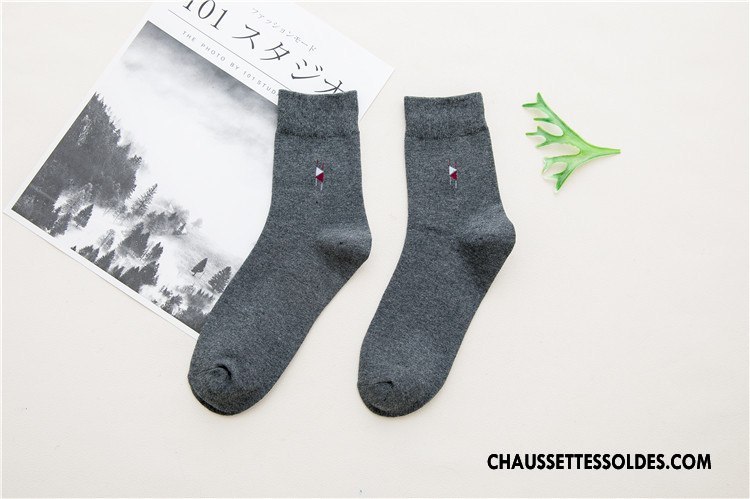 Chaussettes Mi Hautes Homme Milieu Petit Le Nouveau L'automne Hiver Coton Bio Bleu