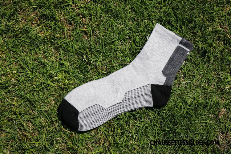Chaussettes Mi Hautes Homme Milieu Tendance Mouvement Basket De Plein Air Matelassé Gris