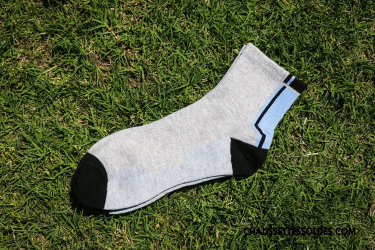 Chaussettes Mi Hautes Homme Milieu Tendance Mouvement Basket De Plein Air Matelassé Gris