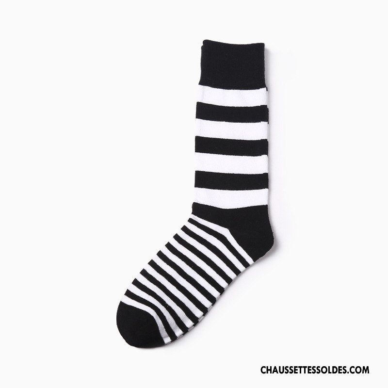 Chaussettes Mi Hautes Homme Milieu Toutes Les Saisons Simple De Travail 100% Coton Le Nouveau Noir