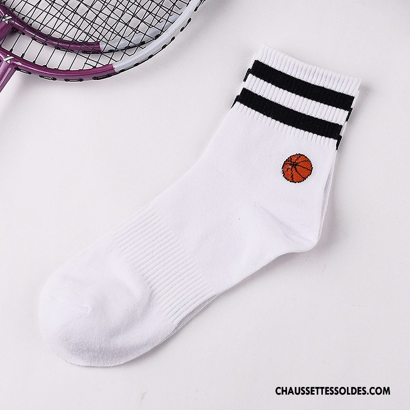 Chaussettes Mi Hautes Homme Mouvement Confortable 100% Coton Basket Matelassé Milieu Gris