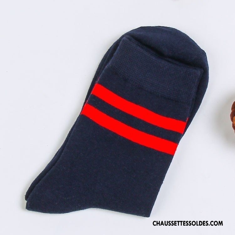 Chaussettes Mi Hautes Homme Mouvement Coton Bio Hiver Printemps L'automne Milieu Bleu