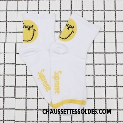 Chaussettes Mi Hautes Homme Mouvement Le Nouveau Souriant Dessin Animé Milieu Chaussettes En Coton Gris
