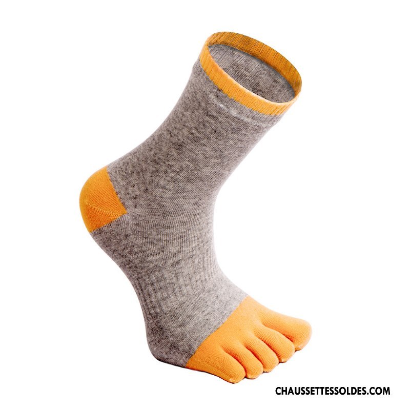 Chaussettes Mi Hautes Homme Mouvement Respirant Matelassé Anti-odeur Toutes Les Saisons Absorber La Sueur Couleurs Mixtes Blanc