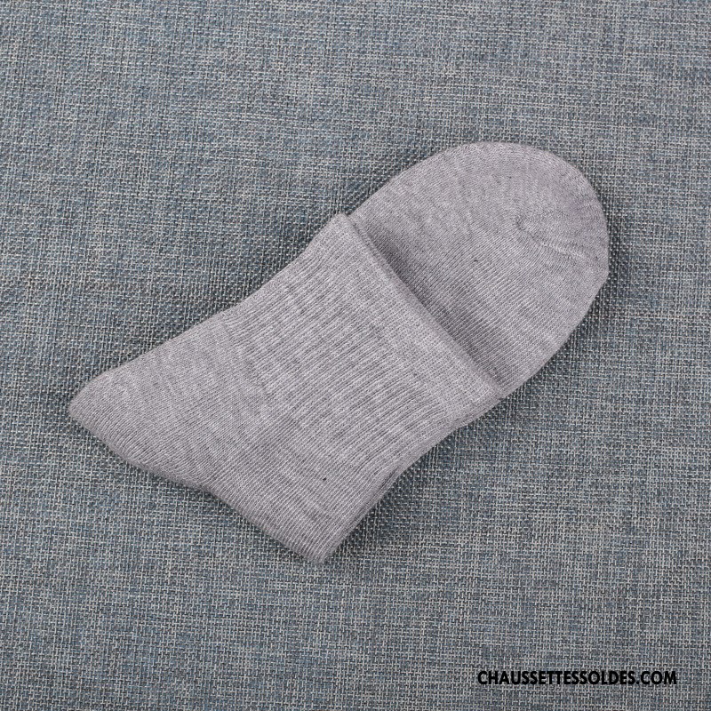 Chaussettes Mi Hautes Homme Mouvement Serviette Coton Bio Terry Basket Milieu Pure Noir