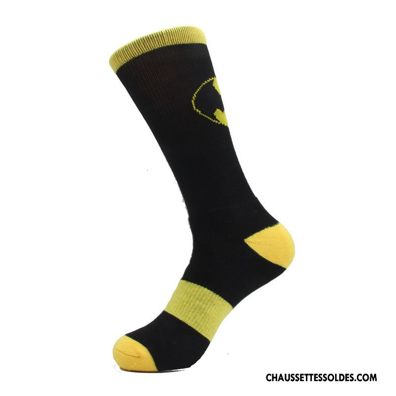 Chaussettes Mi Hautes Homme Mouvement Serviette Renforcé Longue De Plein Air Basket Jaune