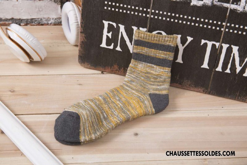 Chaussettes Mi Hautes Homme Mouvement Terry Yarn Milieu Serviette Absorber La Sueur Gris