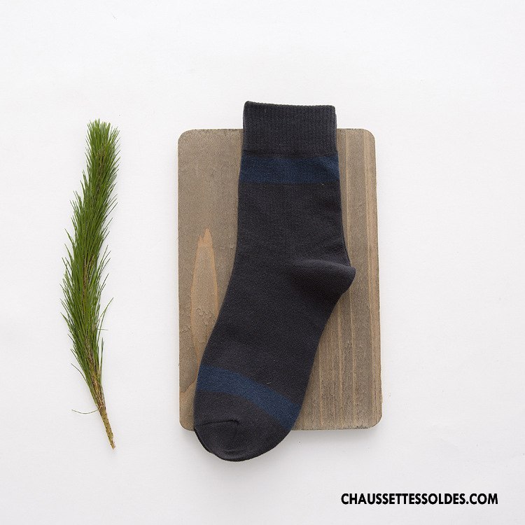 Chaussettes Mi Hautes Homme Mouvement Vent D'université Haute Qualité Milieu Chaussettes En Coton Élève Noir