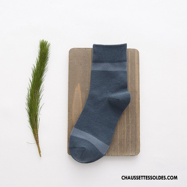 Chaussettes Mi Hautes Homme Mouvement Vent D'université Haute Qualité Milieu Chaussettes En Coton Élève Noir