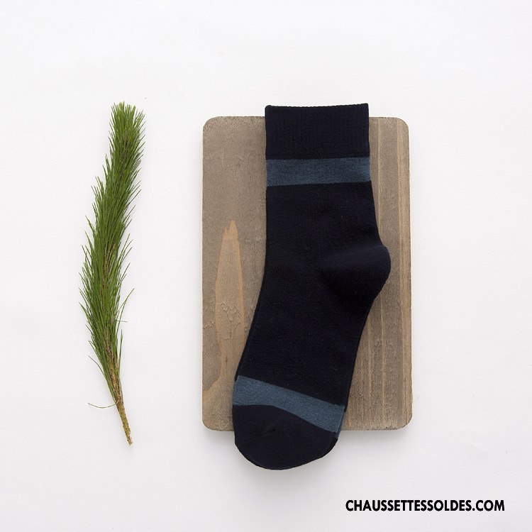 Chaussettes Mi Hautes Homme Mouvement Vent D'université Haute Qualité Milieu Chaussettes En Coton Élève Noir