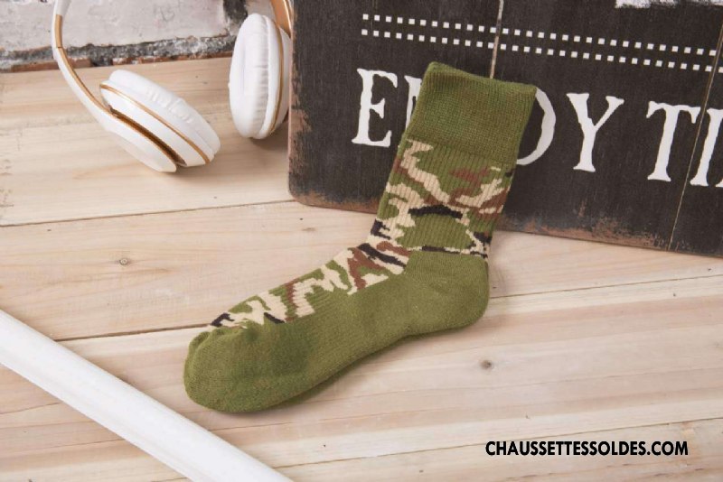 Chaussettes Mi Hautes Homme Nouvelles Arrivées Coton Bio Absorber La Sueur Hiver Camouflage Milieu Vert