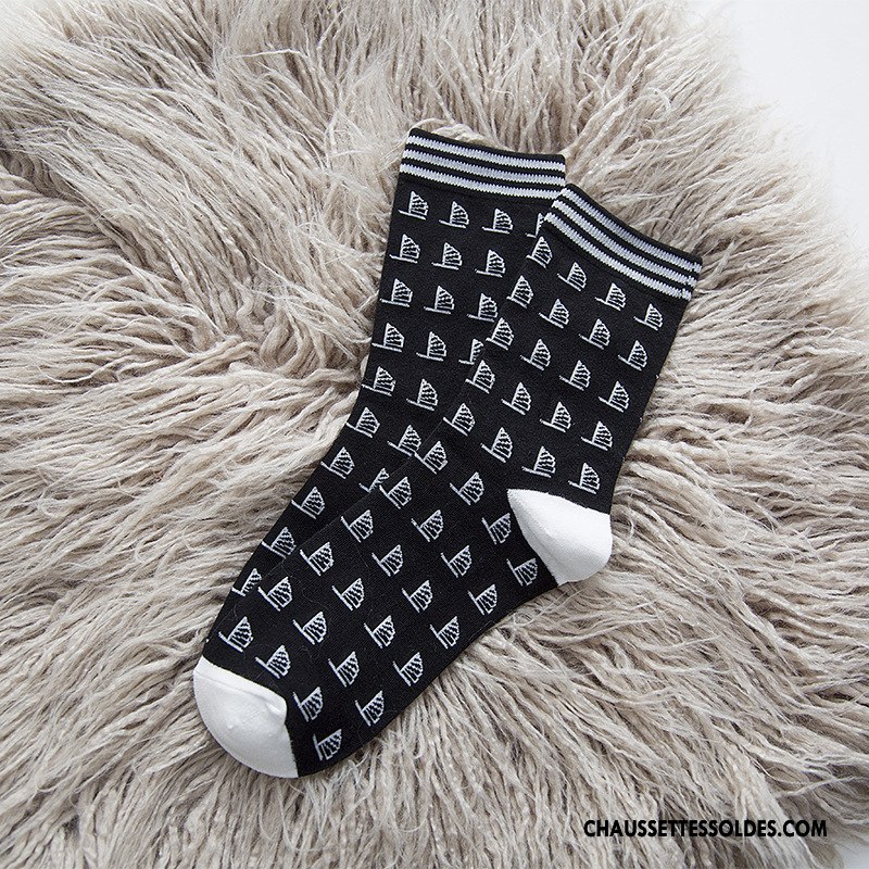 Chaussettes Mi Hautes Homme Nouvelles Arrivées Milieu Femme Chaussettes En Coton Tous Les Assortis L'automne Bleu