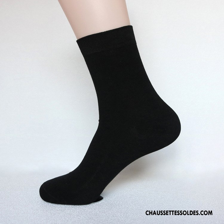 Chaussettes Mi Hautes Homme Nouvelles Arrivées Printemps Fibre Milieu Coton Bio Bambou Noir