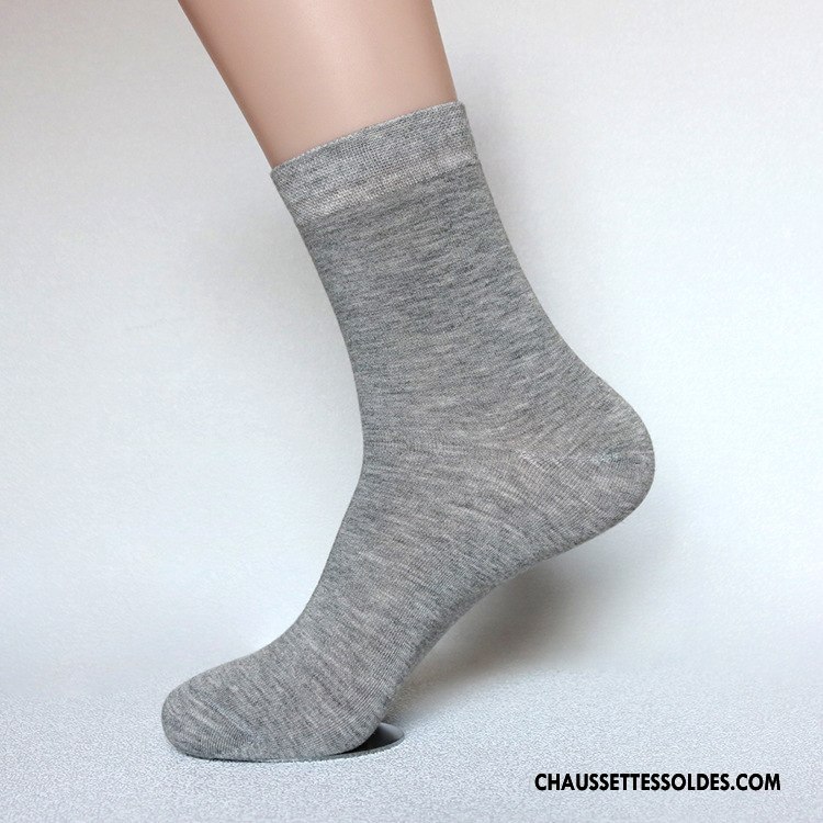 Chaussettes Mi Hautes Homme Nouvelles Arrivées Printemps Fibre Milieu Coton Bio Bambou Noir