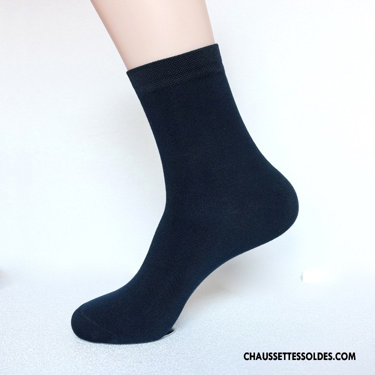 Chaussettes Mi Hautes Homme Nouvelles Arrivées Printemps Fibre Milieu Coton Bio Bambou Noir