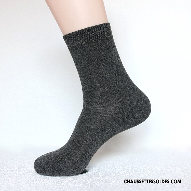 Chaussettes Mi Hautes Homme Nouvelles Arrivées Printemps Fibre Milieu Coton Bio Bambou Noir