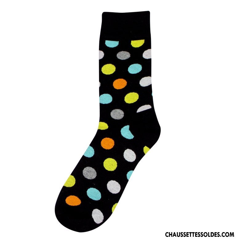 Chaussettes Mi Hautes Homme Personnalité Coton Bio Long Stock Europe Le Nouveau Marque De Tendance Noir