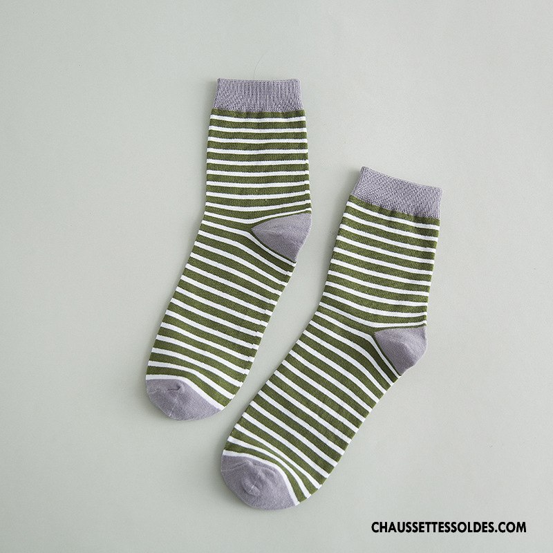Chaussettes Mi Hautes Homme Personnalité Hiver 100% Coton L'automne Le Nouveau Tous Les Assortis Marron / Brun