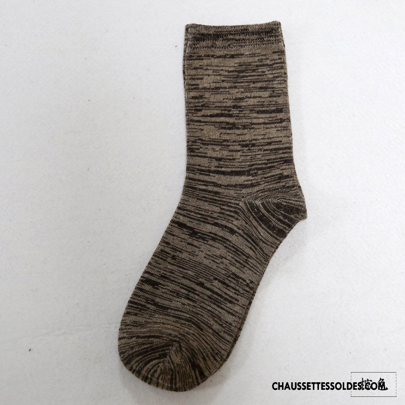 Chaussettes Mi Hautes Homme Personnalité Le Nouveau Matelassé Style National L'automne Milieu Couleurs Mixtes Gris