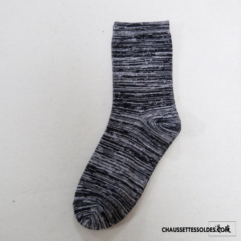 Chaussettes Mi Hautes Homme Personnalité Le Nouveau Matelassé Style National L'automne Milieu Couleurs Mixtes Gris
