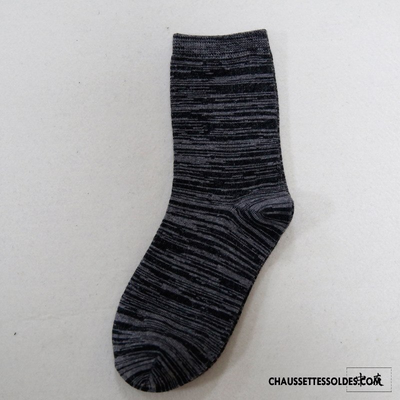 Chaussettes Mi Hautes Homme Personnalité Le Nouveau Matelassé Style National L'automne Milieu Couleurs Mixtes Gris