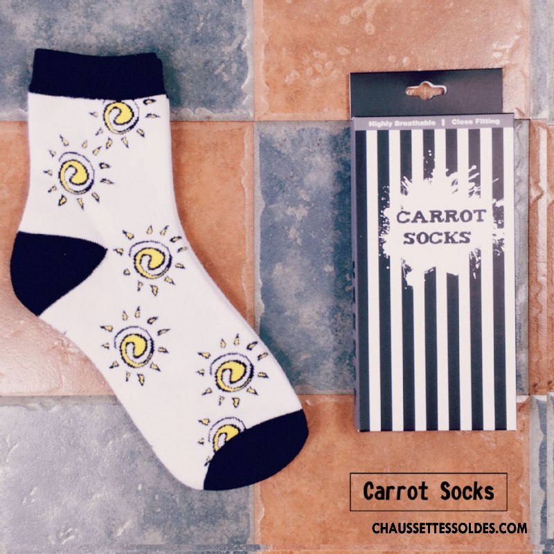 Chaussettes Mi Hautes Homme Personnalité Rétro Coton Bio Rue Tendance Marque De Tendance Coloré