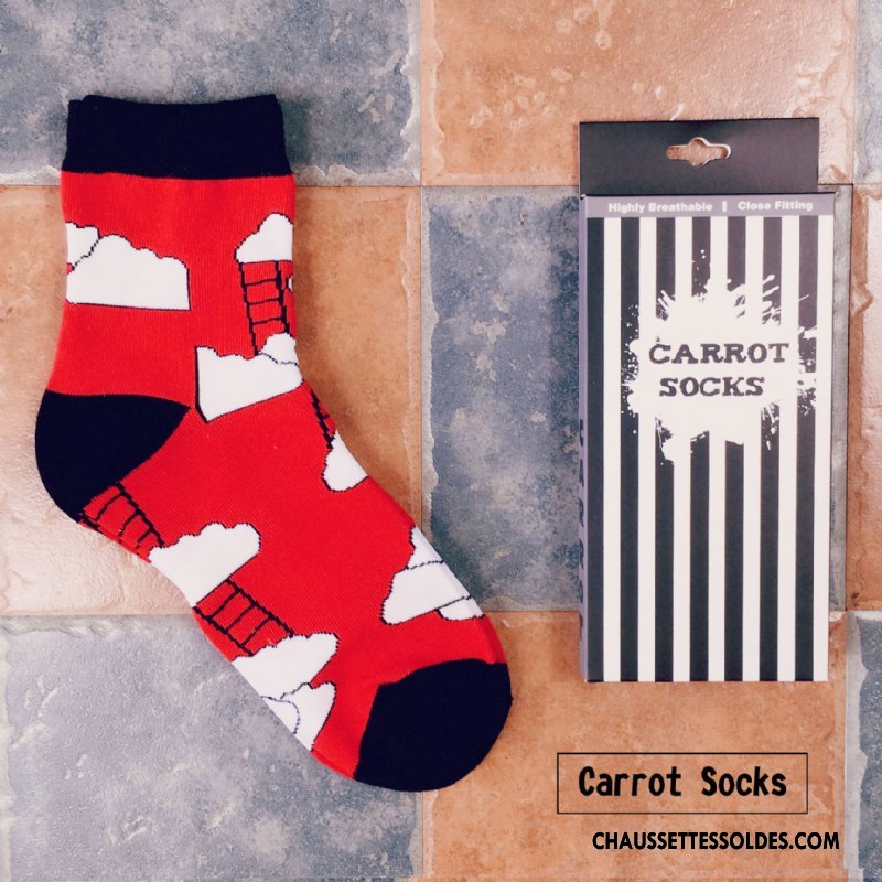 Chaussettes Mi Hautes Homme Personnalité Rétro Coton Bio Rue Tendance Marque De Tendance Coloré