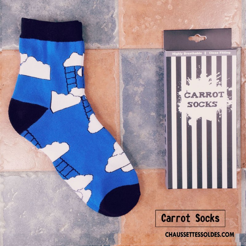 Chaussettes Mi Hautes Homme Personnalité Rétro Coton Bio Rue Tendance Marque De Tendance Coloré