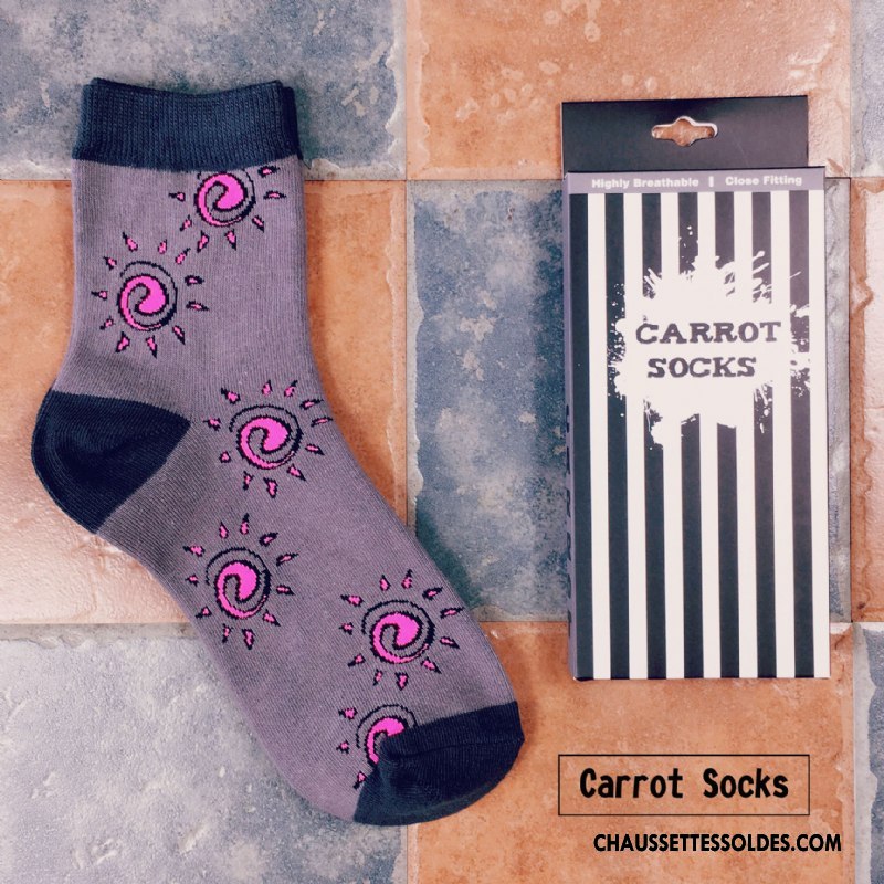 Chaussettes Mi Hautes Homme Personnalité Rétro Coton Bio Rue Tendance Marque De Tendance Coloré