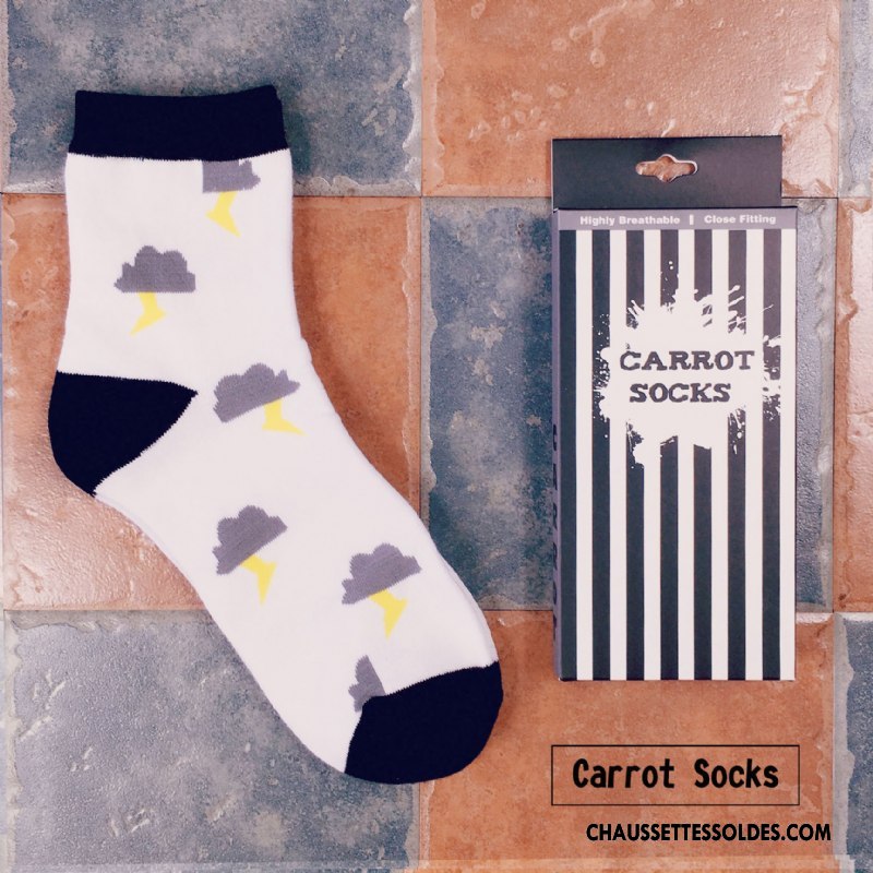 Chaussettes Mi Hautes Homme Personnalité Rétro Coton Bio Rue Tendance Marque De Tendance Coloré