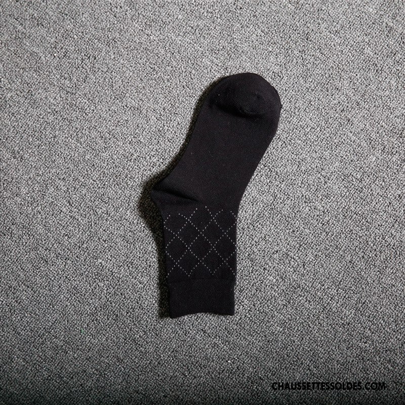 Chaussettes Mi Hautes Homme Printemps De Travail Coton Respirant Rhombe Le Nouveau Bleu