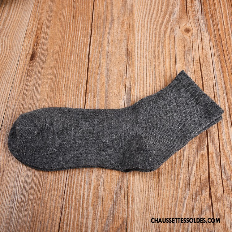 Chaussettes Mi Hautes Homme Printemps Mouvement Réseau Chaussettes En Coton Milieu Kaki Pure