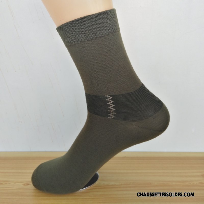 Chaussettes Mi Hautes Homme Printemps Respirant Absorber La Sueur De Travail Légère Fibre Noir