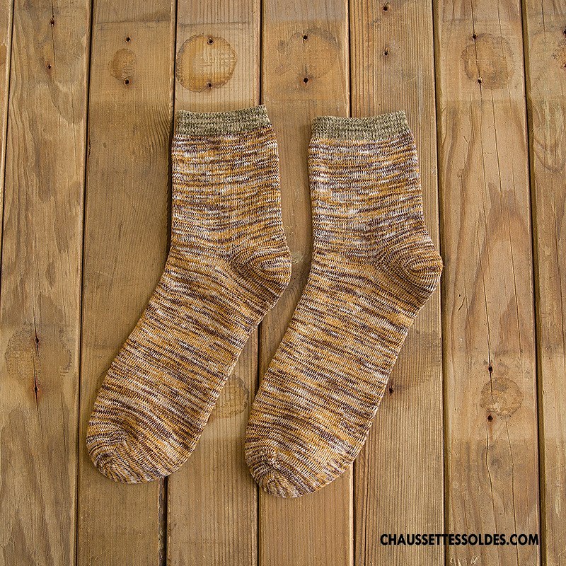 Chaussettes Mi Hautes Homme Rayé Hiver Casual Longue Milieu Style National Coloré