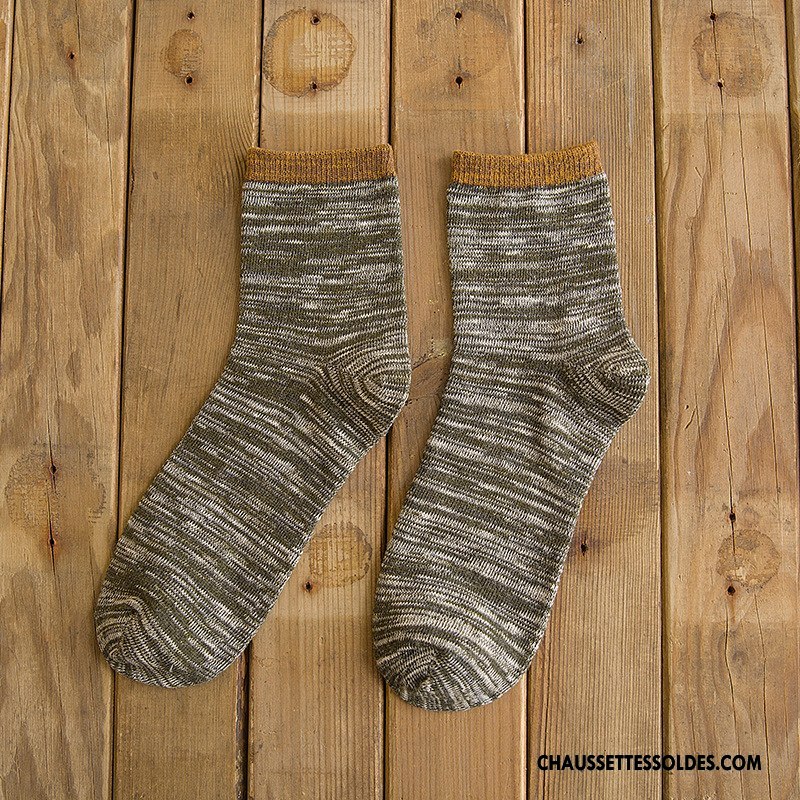 Chaussettes Mi Hautes Homme Rayé Hiver Casual Longue Milieu Style National Coloré