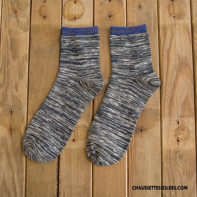 Chaussettes Mi Hautes Homme Rayé Hiver Casual Longue Milieu Style National Coloré