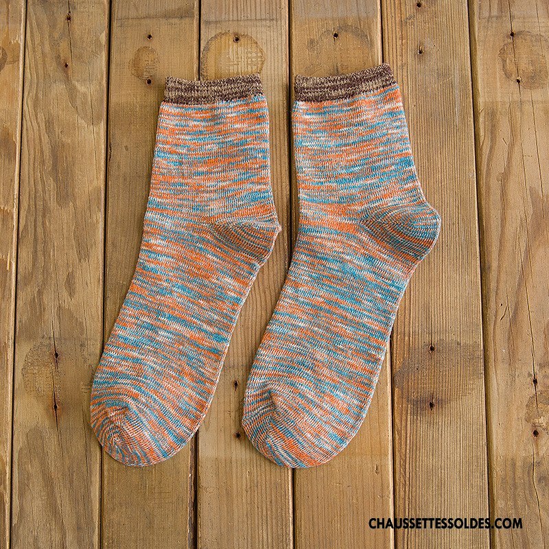 Chaussettes Mi Hautes Homme Rayé Hiver Casual Longue Milieu Style National Coloré