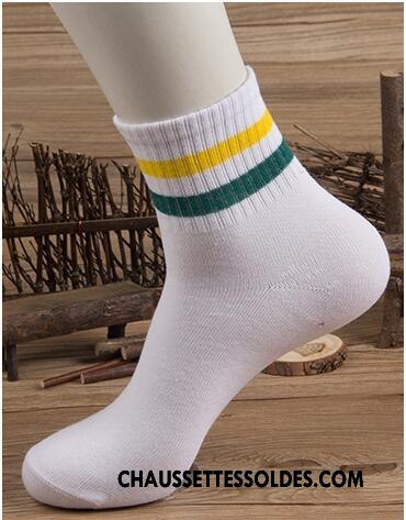 Chaussettes Mi Hautes Homme Rayé L'automne Vent D'université Femme Mode Milieu Bleu Marin