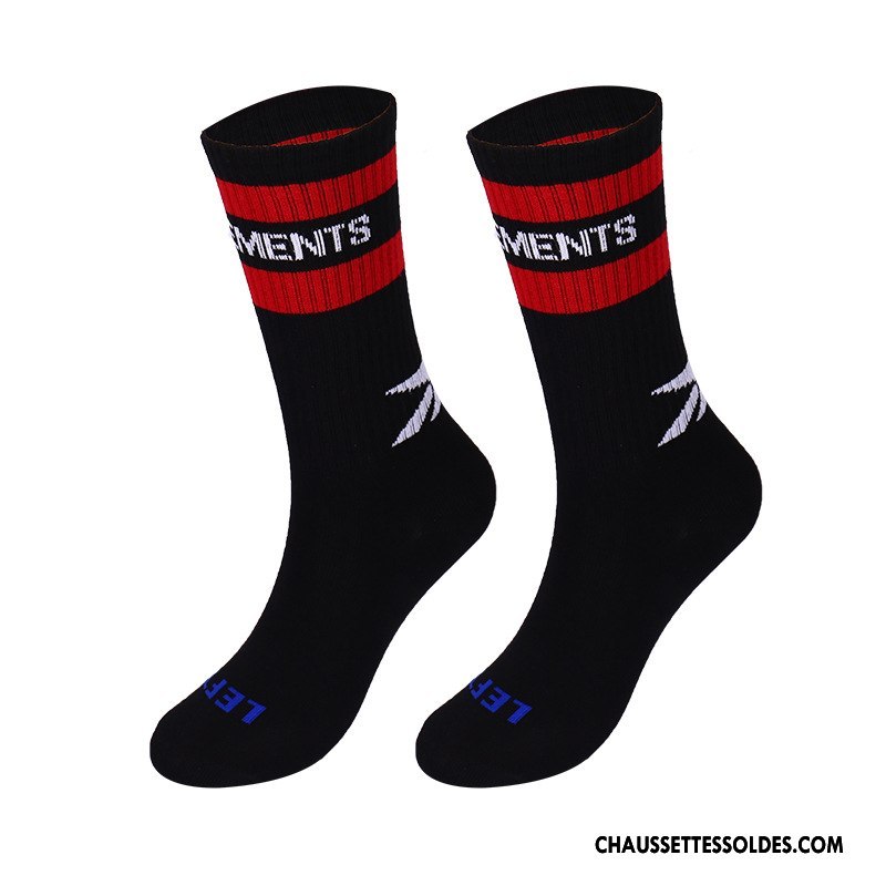 Chaussettes Mi Hautes Homme Rayé Le Nouveau Marque De Tendance Lettre Été Mode Blanc