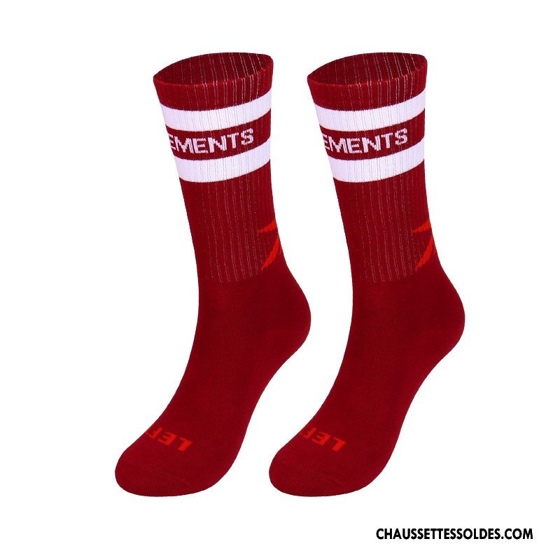 Chaussettes Mi Hautes Homme Rayé Le Nouveau Marque De Tendance Lettre Été Mode Blanc