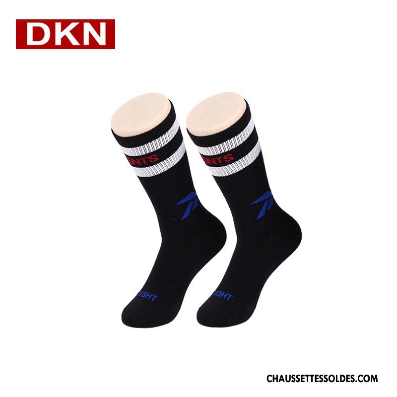 Chaussettes Mi Hautes Homme Rayé Le Nouveau Marque De Tendance Lettre Été Mode Blanc