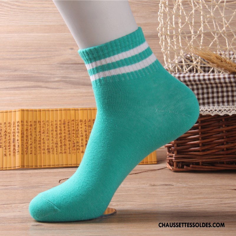 Chaussettes Mi Hautes Homme Rayé Milieu Mouvement Chaussettes En Coton Jaune