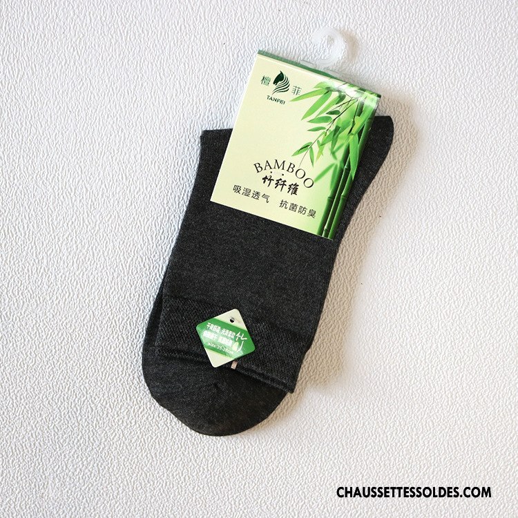 Chaussettes Mi Hautes Homme Renforcé Bambou Anti-odeur Fibre Hiver Livraison Gratuite Pure Noir