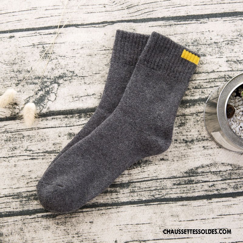 Chaussettes Mi Hautes Homme Renforcé Casual Milieu Terry L'automne Le Nouveau Pure Gris
