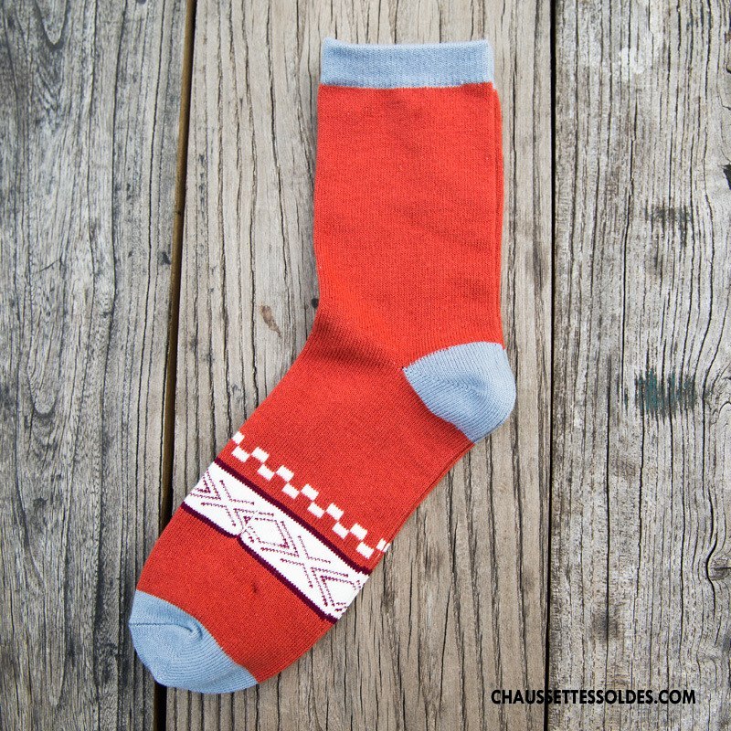 Chaussettes Mi Hautes Homme Renforcé Coton Mode Chaussettes En Coton L'automne Tendance Couleurs Mixtes Bleu