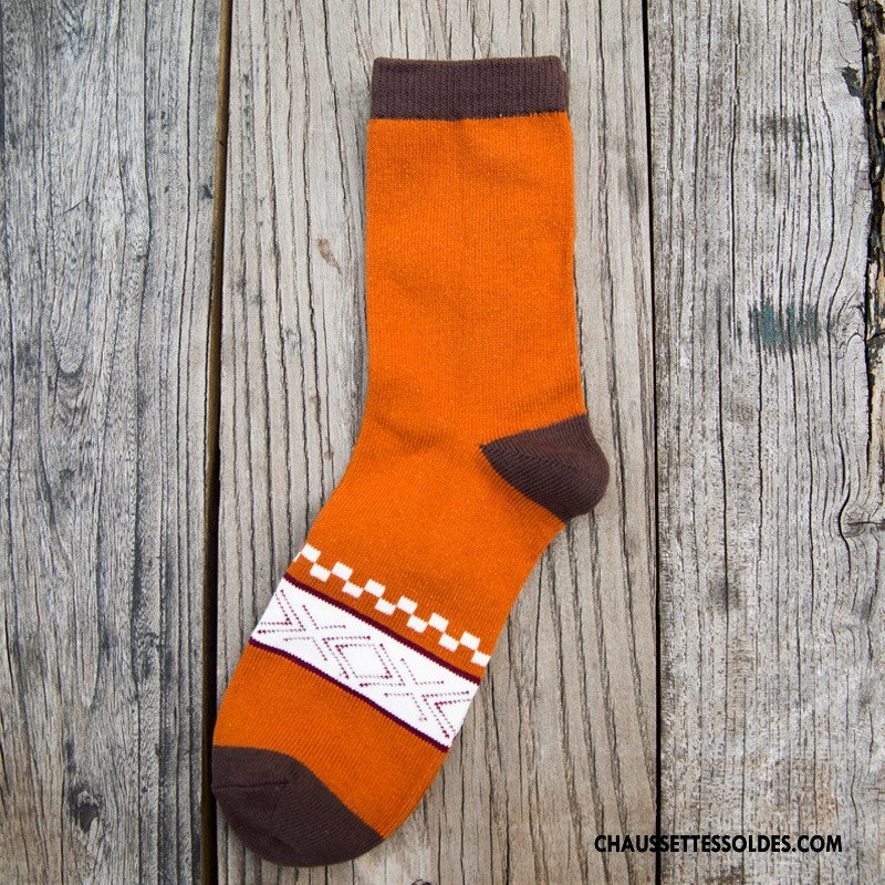 Chaussettes Mi Hautes Homme Renforcé Coton Mode Chaussettes En Coton L'automne Tendance Couleurs Mixtes Bleu
