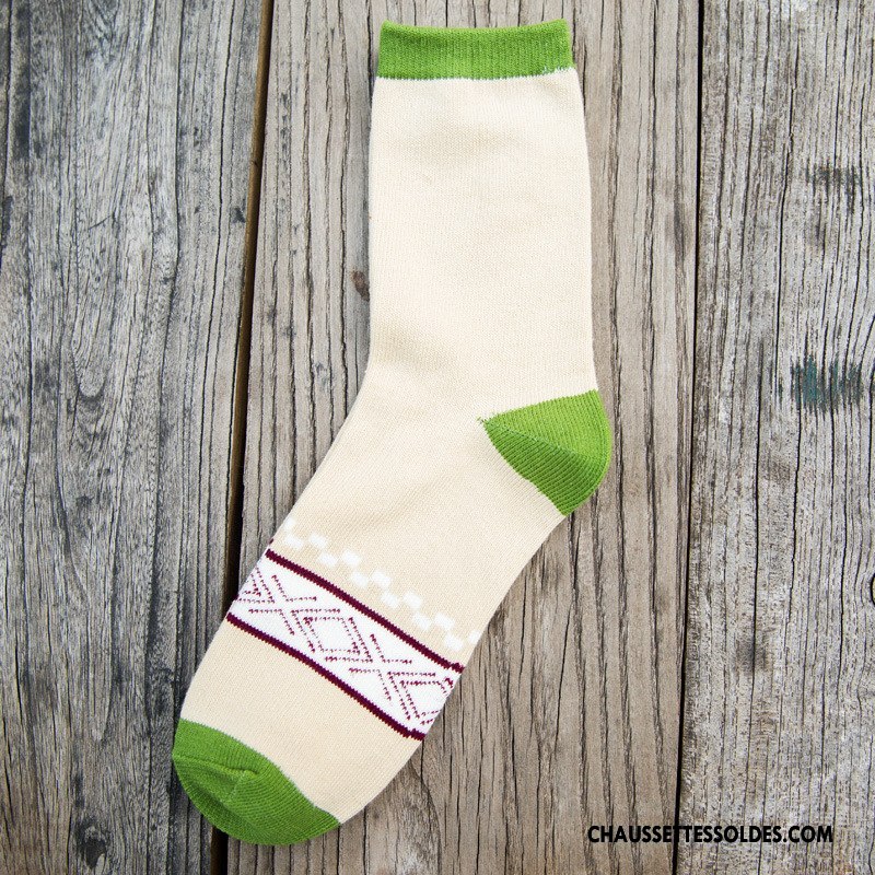 Chaussettes Mi Hautes Homme Renforcé Coton Mode Chaussettes En Coton L'automne Tendance Couleurs Mixtes Bleu