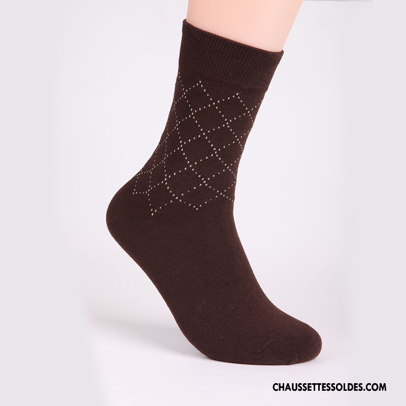 Chaussettes Mi Hautes Homme Renforcé Losange Milieu 100% Coton De Travail Offre Spéciale Gris